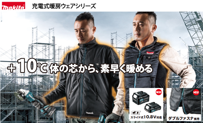 マキタ 充電式暖房ウェアシリーズ