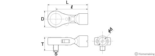 ラチェットN形トルクヘッド(差込角12.7mm)