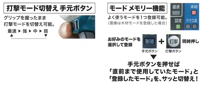 手元ボタン モードメモリー機能 手元ボタン モードメモリー機能