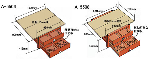 A-5506・A-5508の寸法図