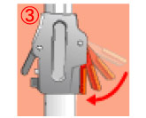 ストッパーレバーを閉じます。接続部がしっかり固定しますので、使用時のガタ付きを防ぎます。