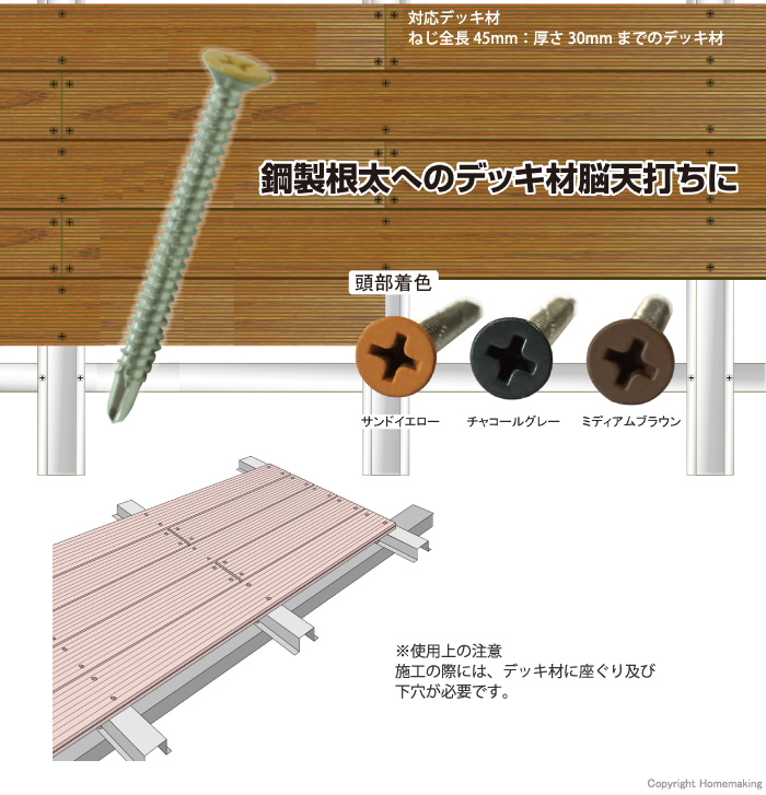 鋼製根太用 デッキ材用ドリルねじ 鋼製根太用 デッキ材用ドリルねじ