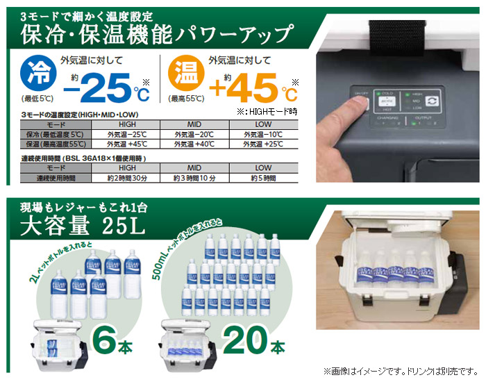 3モードで細かく温度設定 保冷・保温機能がパワーアップ