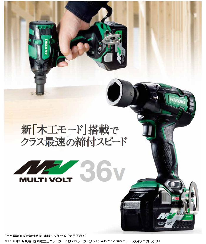 36V マルチボルトコードレスインパクトレンチ