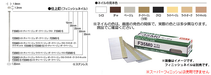 使用可能フィニッシュネイル(別売)