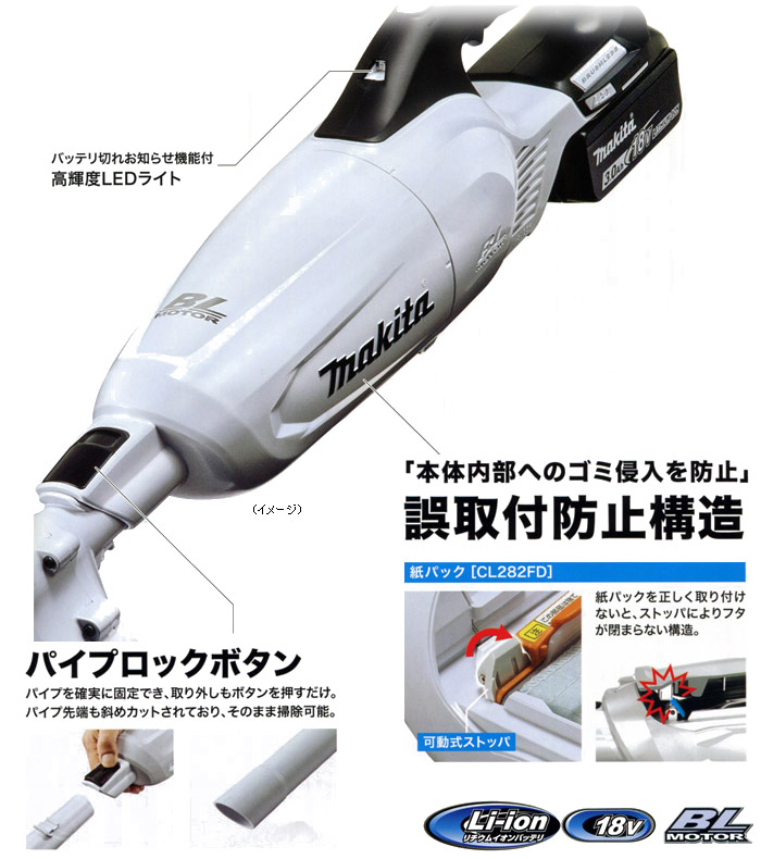 スライド+トリガスイッチ 誤取付防止構造 パイプロックボタン スライド+トリガスイッチ 誤取付防止構造 パイプロックボタン