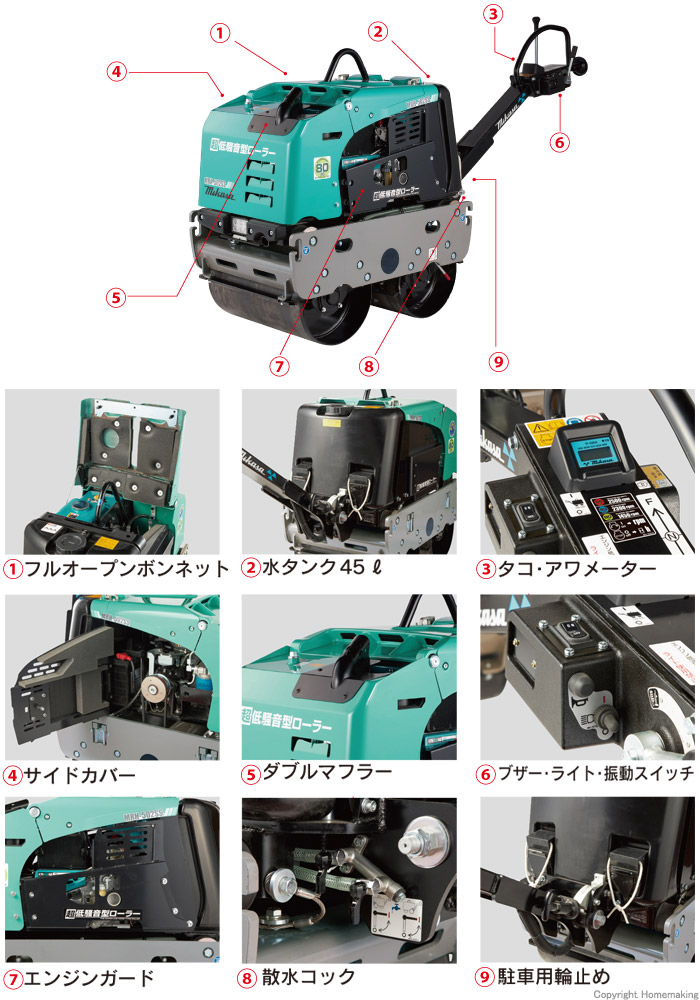セルロック機構 特長 「超低騒音」型バイブレーションローラー 特長