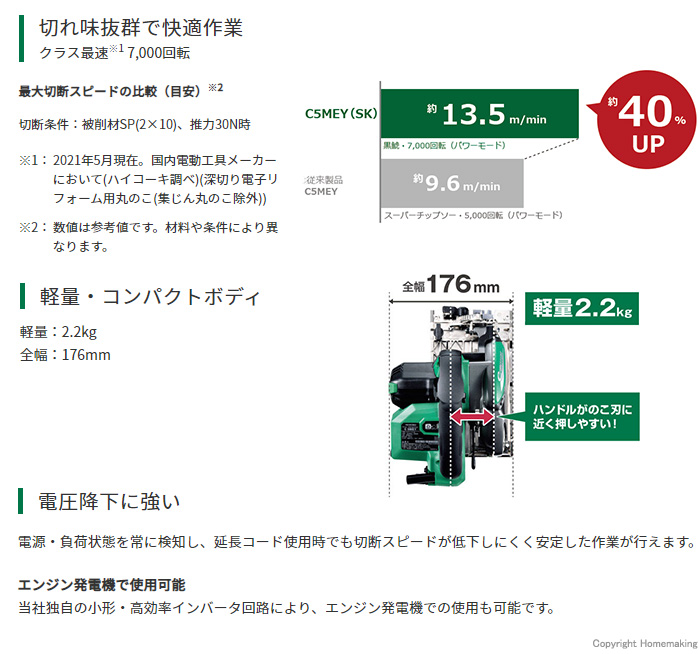 切れ味抜群で快適作業