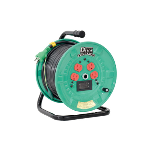 NICHIDO（日動） 電圧電流メーター付デジタルドラム DiVA(ディーヴァ)(100V)アース・漏電ブレーカ付 30m::NPDM