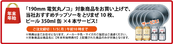 チップソー＆缶ビール4本 サービス