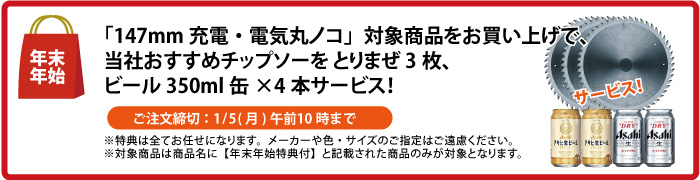 チップソー＆缶ビール4本 サービス