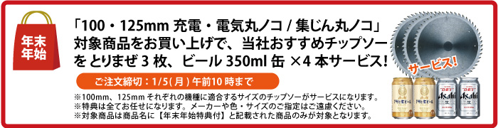 チップソー＆缶ビール4本 サービス