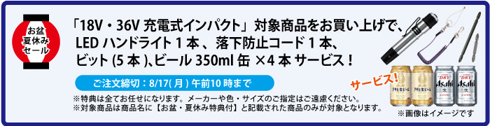 LEDライト&ビット&落下防止コード&缶ビール4本 サービス
