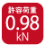 許容荷重0.98kN 許容荷重0.98kN
