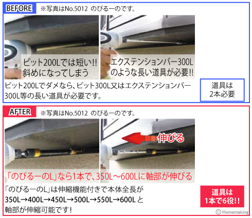 のびるーのは伸縮機能付なのでこれ1本で6役！