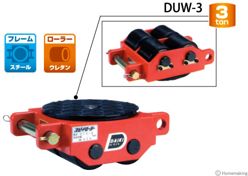 ダイキ スピードローラー標準タイプ ダブル型 ウレタンローラー 2t 1台 ...