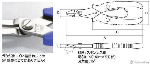 プラスチック専用です、金属切断不可