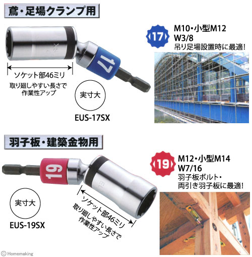 電動ドリル用α(アルファ)ユニバーサル 鳶・足場クランプ用