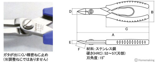 プラスチック専用、金属切断不可