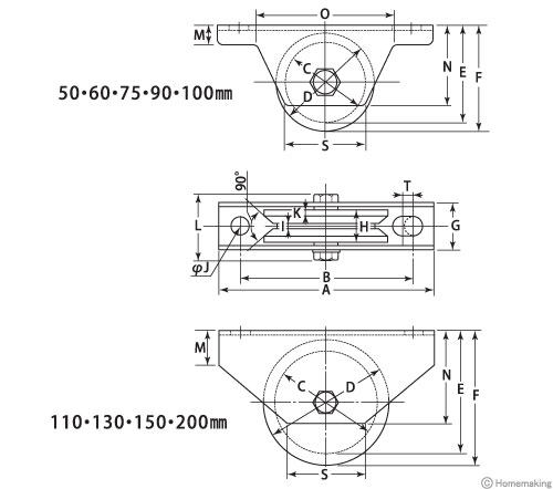 ヨコヅナ 440Cベアリング入 ステンレス重量戸車(V型) 50mm 1個: 他:JCS