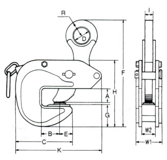 イーグル・クランプ 形鋼横つり用クランプ VAR型 100～500kg(3～20mm