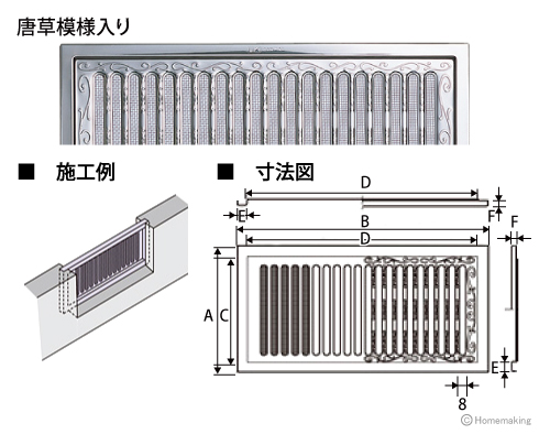 床下換気孔唐草模様入り