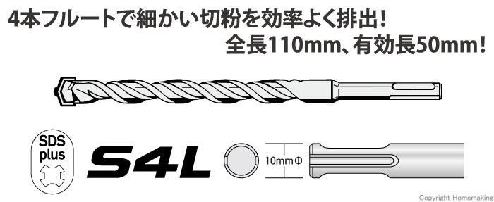 SDSプラス軸ビット　S4L　ショートタイプ