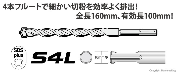 SDSプラス軸ビット　S4L　ショートタイプ