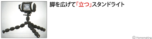 脚を広げて立つスタンドライト