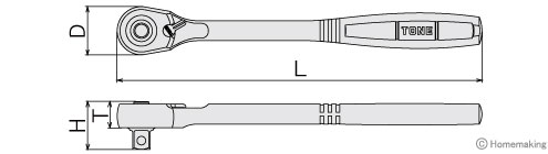 ラチェットハンドル　ホールドタイプ(差込角9.5mm)