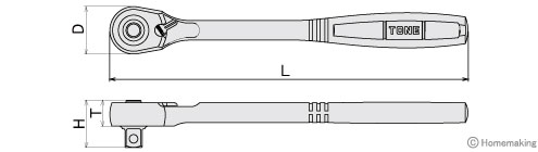 ラチェットハンドル　ホールドタイプ(差込角12.7mm)