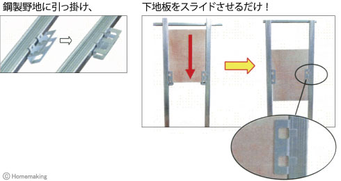 下地補強金具　下地一発