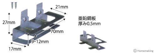 下地補強金具　下地一発