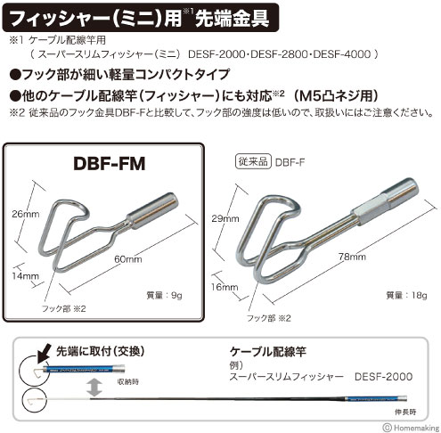 ジェフコム フィッシャー用先端金具 フック金具(ミニ)::DBF-FM|ホーム