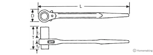 両口ラチェットレンチロングソケット
