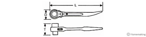 短シノ　ラチェットレンチ