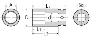 インパクト用六角ソケット