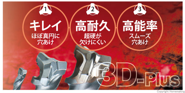 マキタ 3Dプラス超硬ドリル SDSプラス軸 14.5×265mm: 他:A-54994|ホームメイキング【電動工具・大工道具・工具・建築金物