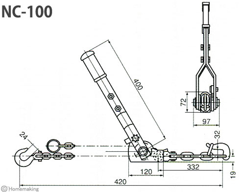 NC-100　寸法図