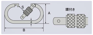 TAIYOカラビナO型環付き