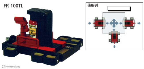 送り台タイプ爪つきジャッキ　FRシリーズ(ローラー付送り台タイプ)