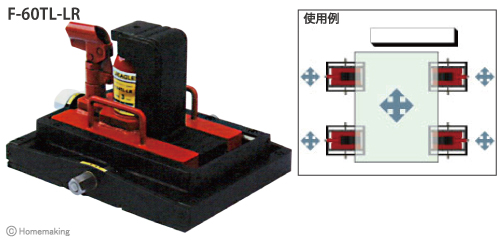 送り台タイプ爪つきジャッキ　F-LRシリーズ(前後左右送り台タイプ)