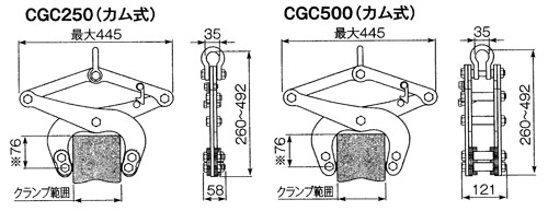 CGC250　CGC500　寸法図
