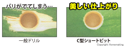 貫通穴の比較