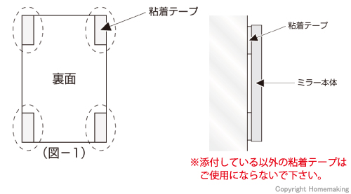 直接、壁面に貼る場合