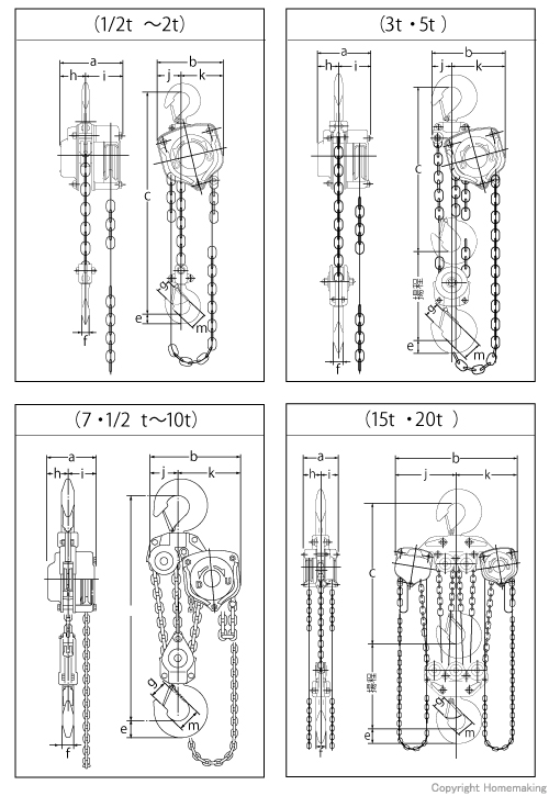 バイタル工業 手動チェーンブロック VP5-20