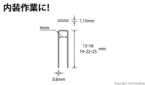 ステンレスステープル　4mm幅