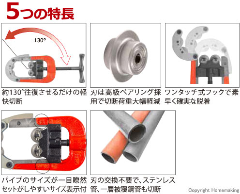 4枚刃パイプカッタ(ベアリング付)