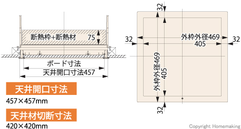 高気密、壁点検口