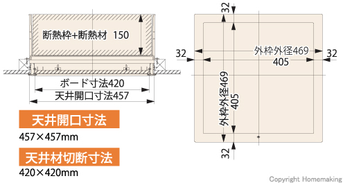 高気密、壁点検口